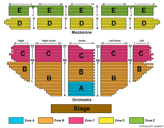 Pantages Theatre Seating Chart